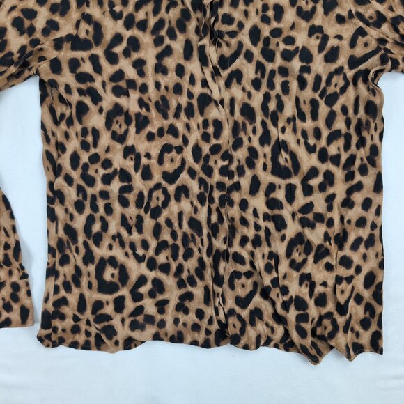 Reformation Leopard Print Button-Down Blouse Sz M - Picture 8 of 12